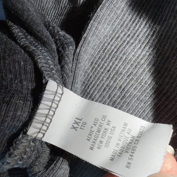 Aerie Y2K Tank Top XXL Gray Ribbed Henley Racerback Lettuce Hem Basic Casual - Picture 6 of 10